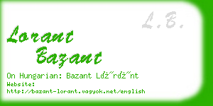lorant bazant business card